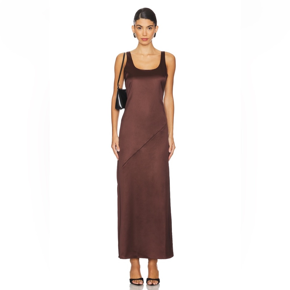 Line & Dot Dalton Dress in Chocolate - Medium